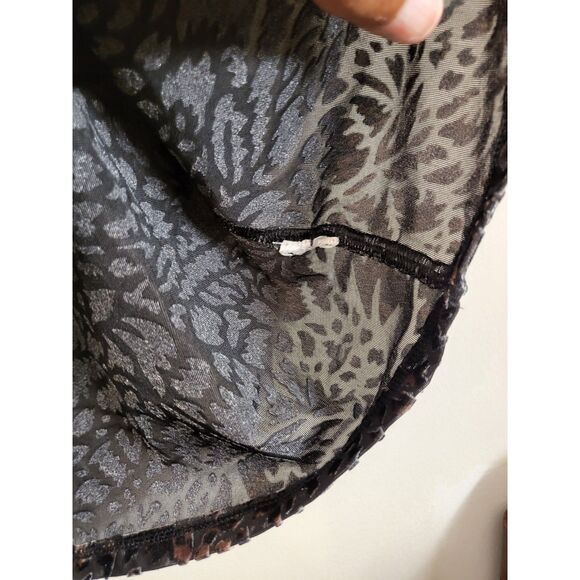 Free People We The Free Women Black Velvet Burnout Leopard Print Top Size Medium - Picture 4 of 4